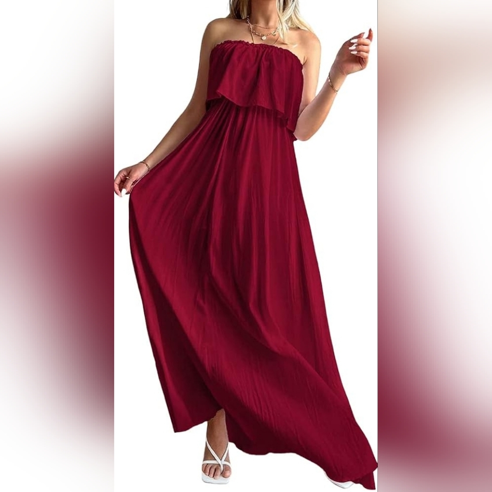 Wetseal off the shoulder elastic waist ruffle dress size S